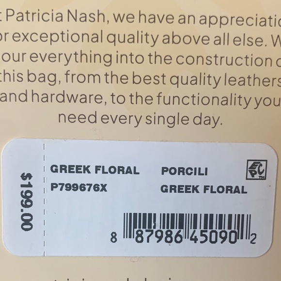 Patricia Nash Teal Blue Floral Leather Top-Handle  Crossbody  NWT - Picture 11 of 12